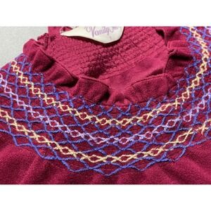 Vtg Women's Robe Vanity Fair S Pockets Velour Pearl Snap Housecoat Cottagecore